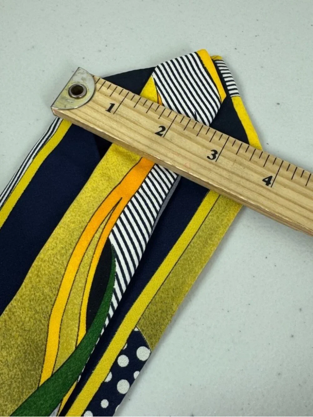 Sazzari Silk Tie Yellow Abstract Stripe Made in Italy Designer Necktie Novelty